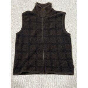 Possumdown Mens Vest XL Full Zip Brown High Collar Sleeveless